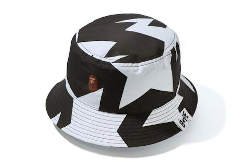 BAPE STA Pattern Bucket Hat Black