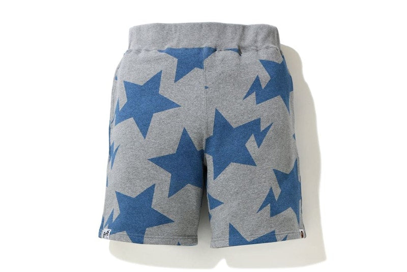 BAPE STA Pattern Sweat Shorts Gray/Blue