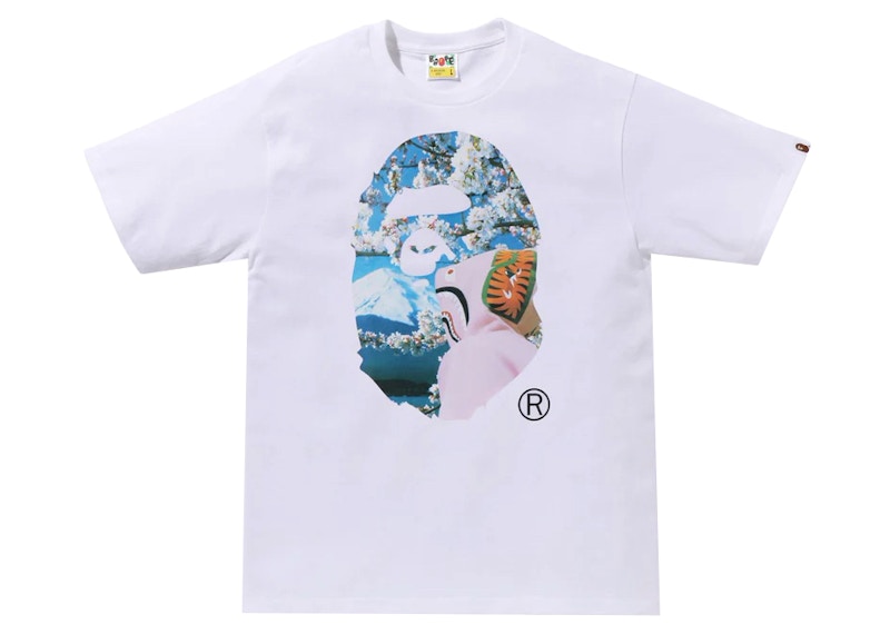 BAPE Sakura Ape Head Photo I Tee White