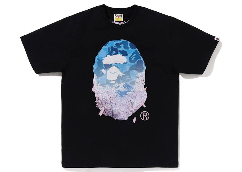 BAPE Sakura Photo Ape Head Tee (SS23) Black