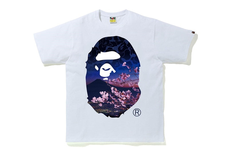 BAPE Sakura Photo Ape Head Tee White