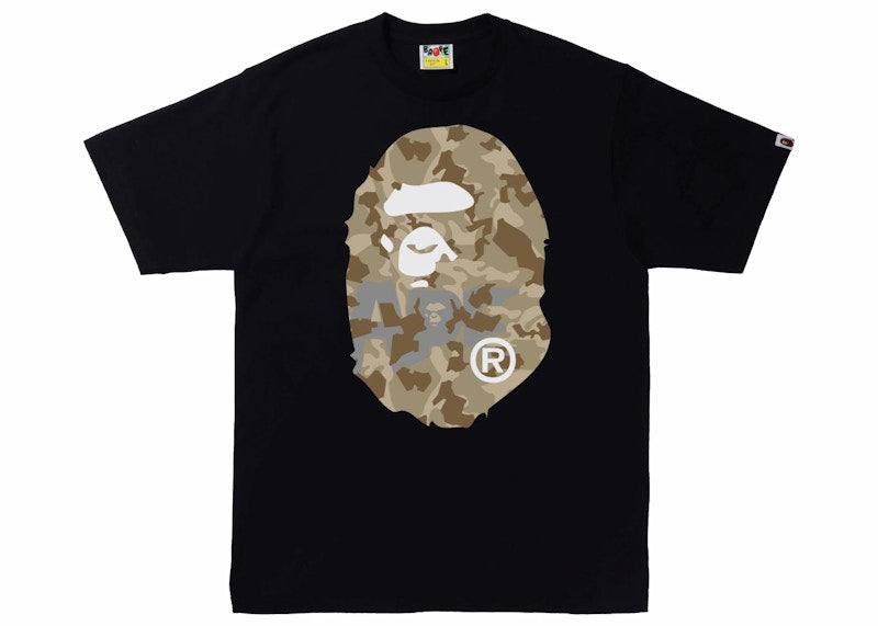 BAPE Sand Camo Big Ape Head Tee Black/Beige
