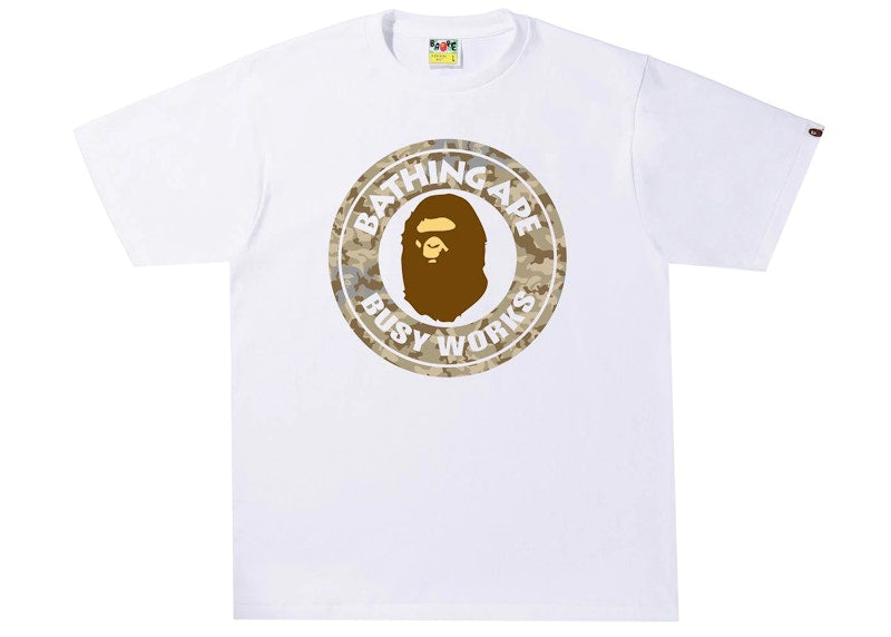 BAPE Sand Camo Busy Works Tee White/Beige