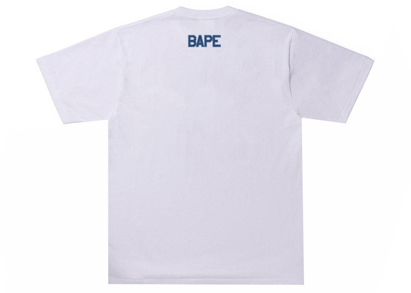 BAPE Sand Camo Half Ape Head Tee White/Navy