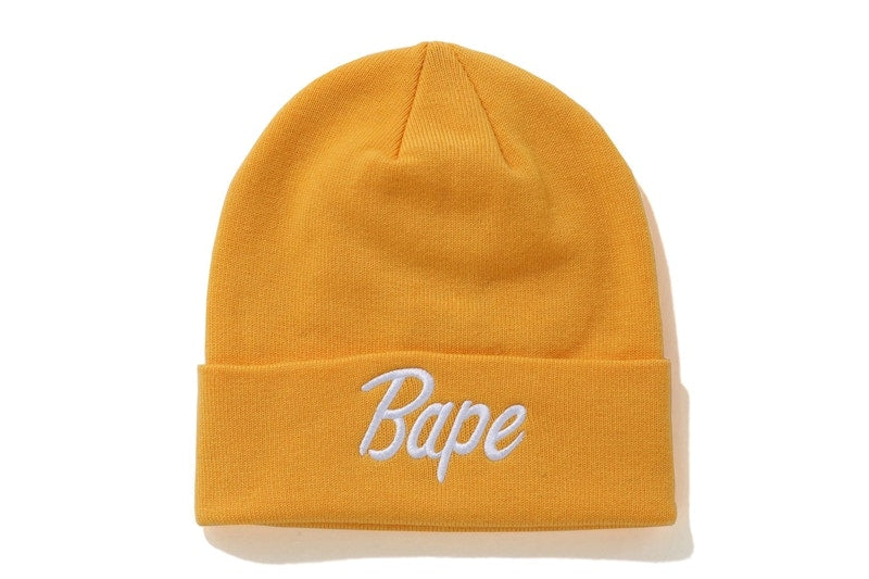 BAPE Script Knit Beanie Yellow