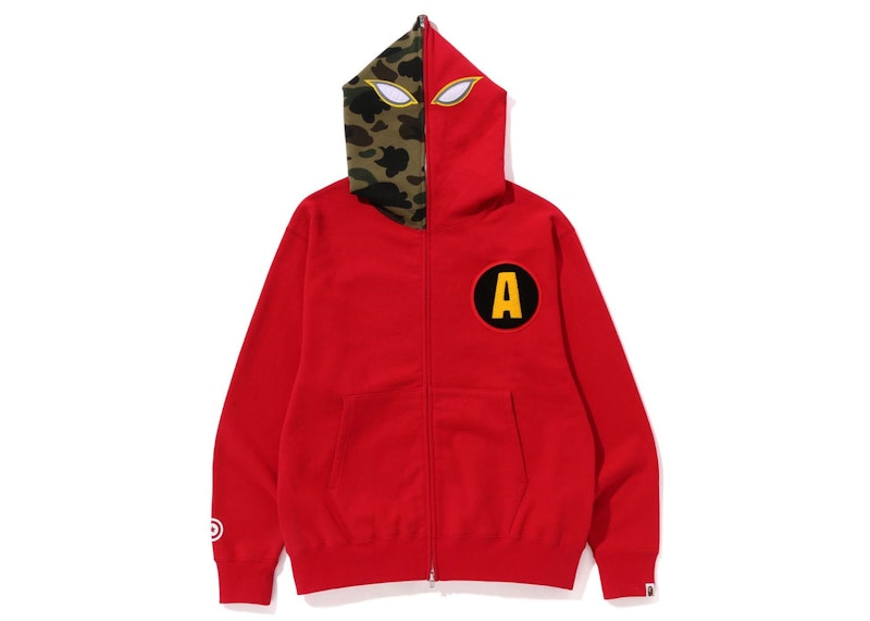 BAPE Shadow Relaxed Fit Full Zip Hoodie Red