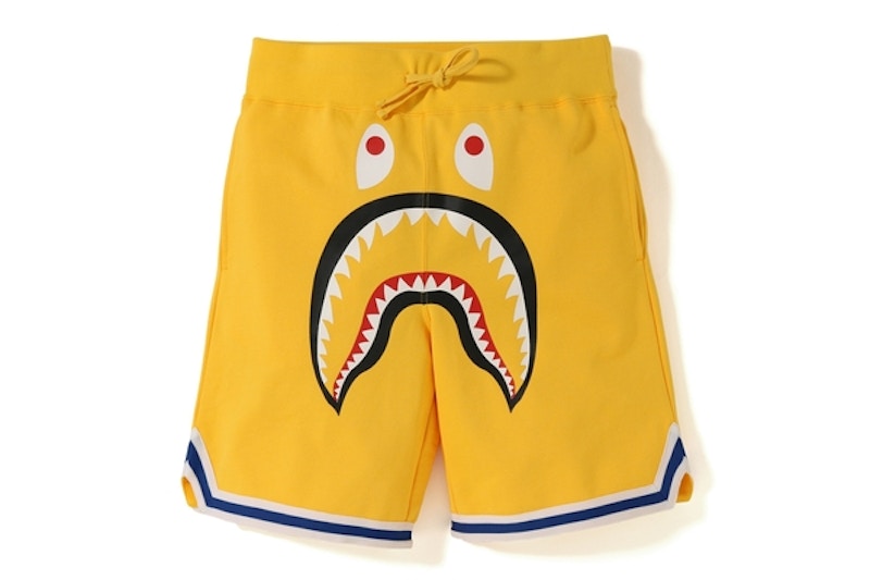 BAPE Shark Basketball Sweat Shorts Yellow