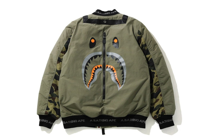 BAPE Shark Bomber Jacket Olive