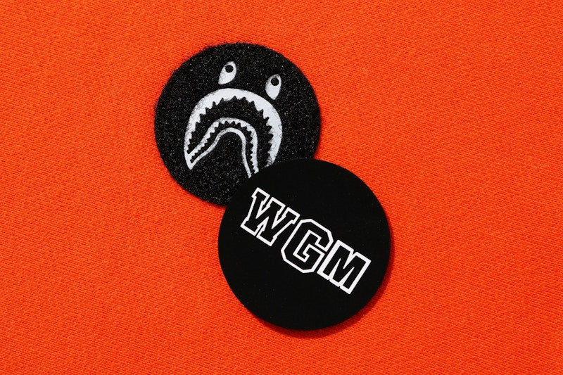 BAPE Shark Emblem Pullover Hoodie Orange