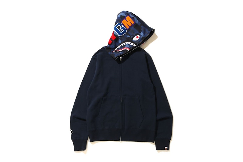 BAPE Shark Full Zip Hoodie Navy