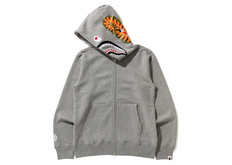 BAPE Shark Full Zip Hoodie (FW21) Gray