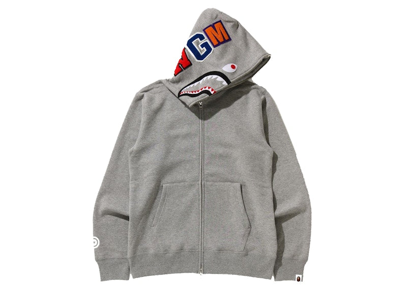 BAPE Shark Full Zip Hoodie (FW21) Gray