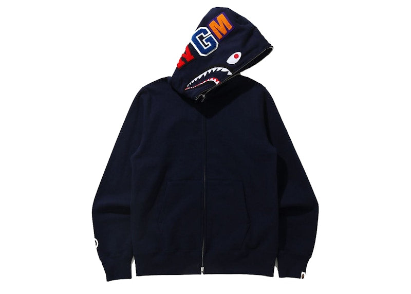 BAPE Shark Full Zip Hoodie (FW21) Navy
