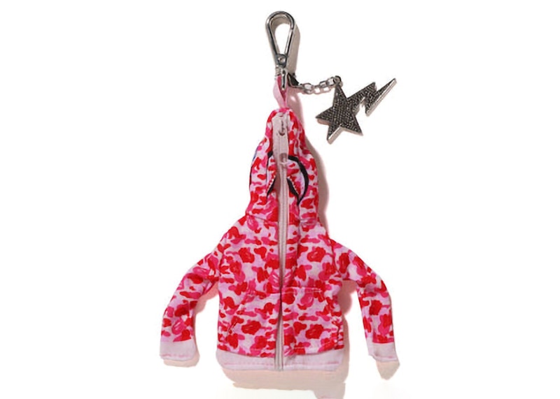 BAPE Shark Full Zip Hoodie Keychain Pink