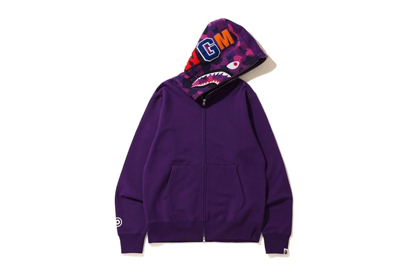 BAPE Shark Full Zip Hoodie Purple/Purple