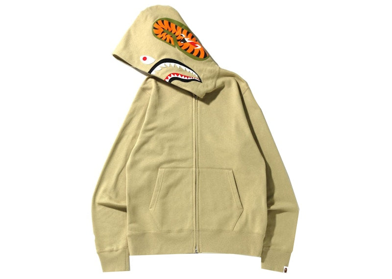 BAPE Shark Full Zip Hoodie (SS22) Beige