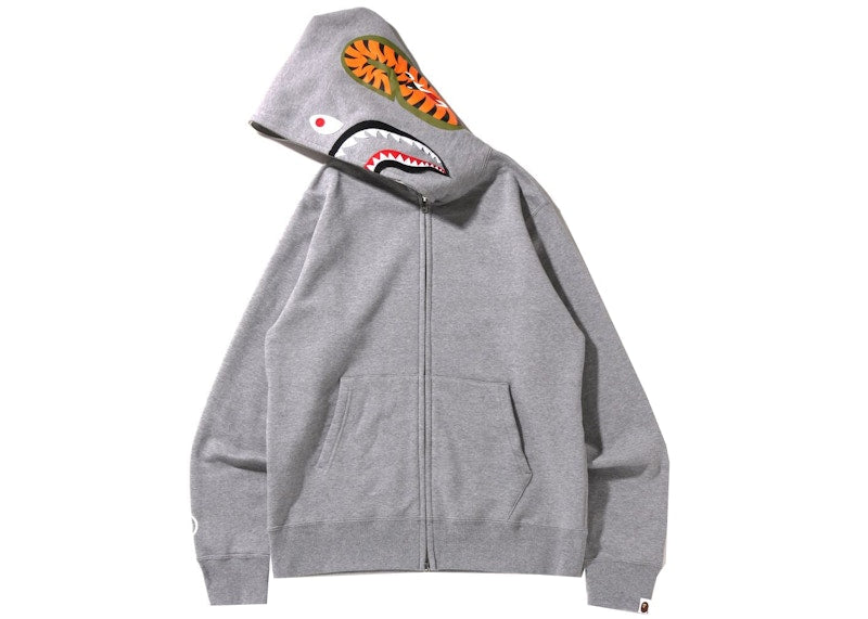 BAPE Shark Full Zip Hoodie (SS22) Gray