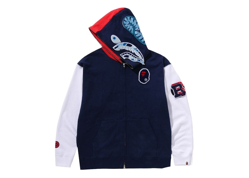 BAPE Shark Full Zip UK Hoodie Navy
