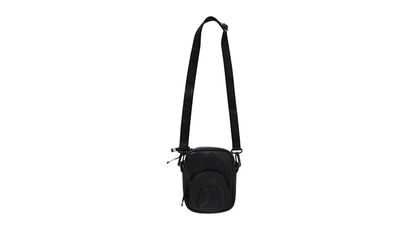 BAPE Shark Leather Mini Bag Black