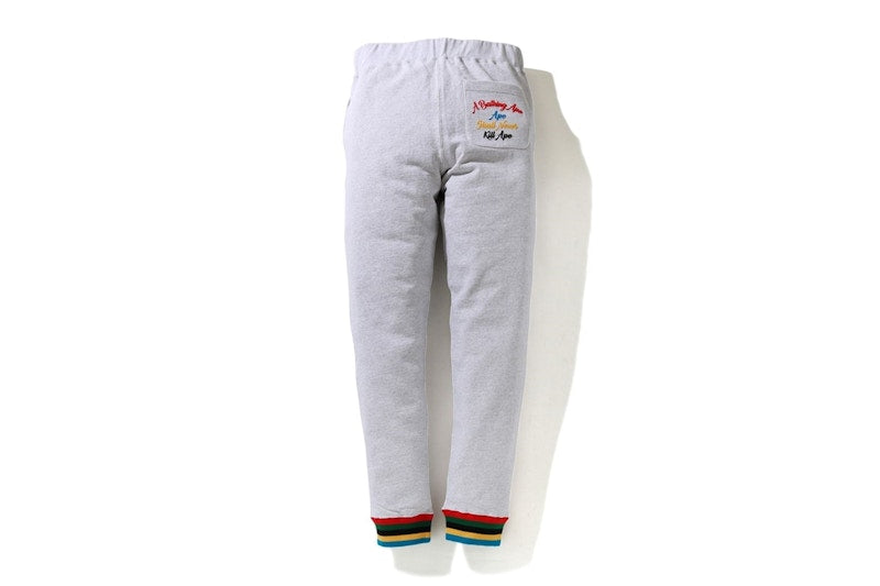 BAPE Shark Line Rib Slim Sweatpants Grey