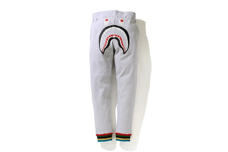 BAPE Shark Line Rib Slim Sweatpants Grey