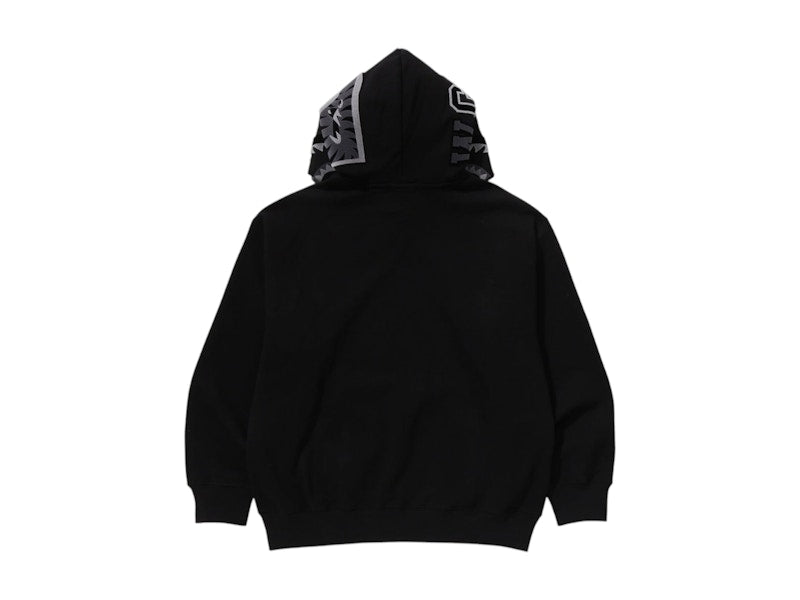 BAPE Shark Logo Relaxed Fit Pullover Hoodie Black