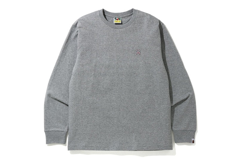 BAPE Shark One Point L/S Tee Grey
