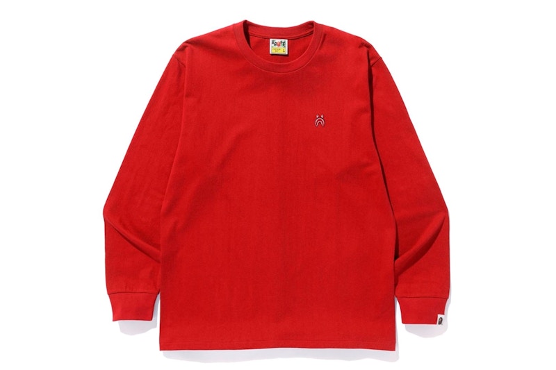 BAPE Shark One Point L/S Tee Red