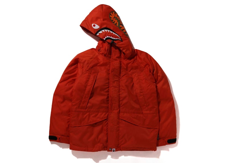 BAPE Shark Snowboard Down Jacket Orange