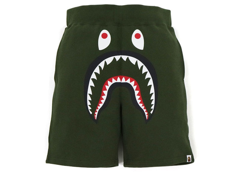 BAPE Shark Sweat Shorts (FW21) Olivedrab