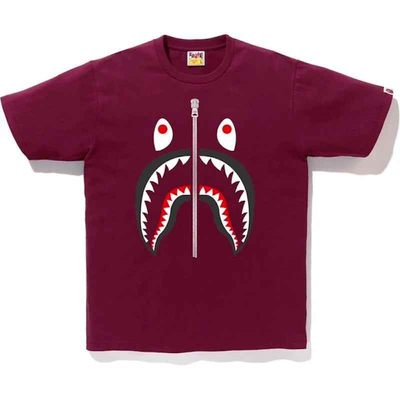 BAPE Shark Tee Burgundy