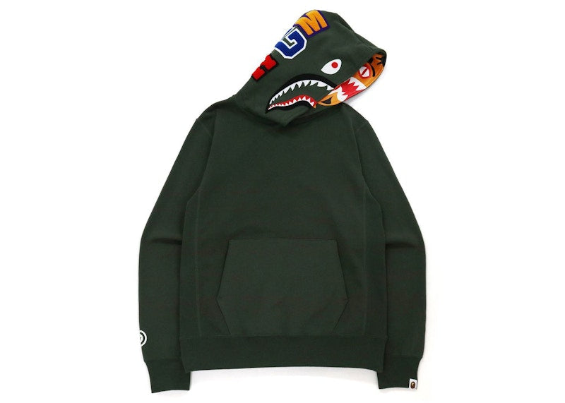 BAPE Shark x Tiger Pullover Hoodie Olivedrab