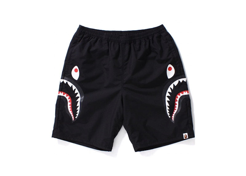 BAPE Side Shark Beach Shorts Black