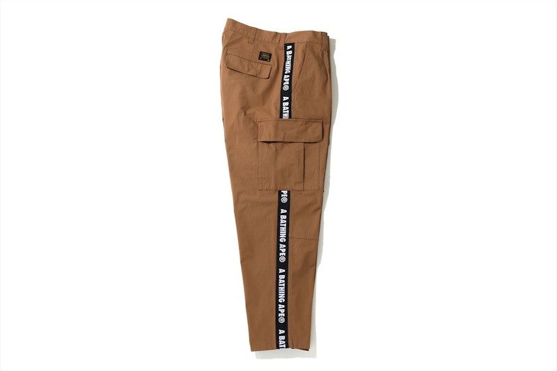 BAPE Side Tape Stretch 6 Pocket Pants Beige