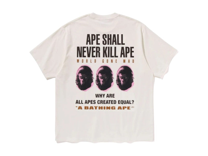 BAPE Slogan Relaxed Fit Tee Ivory