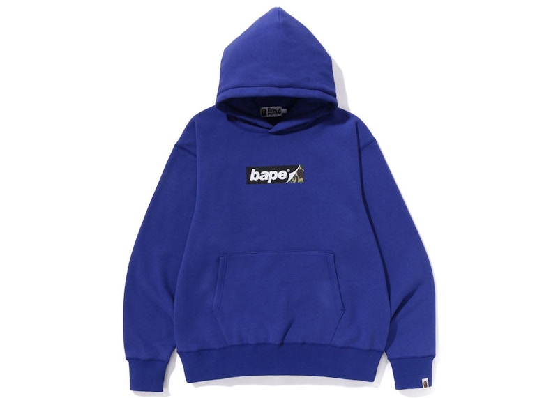 BAPE Smooth Logo Relaxed Fit Hoodie Blue