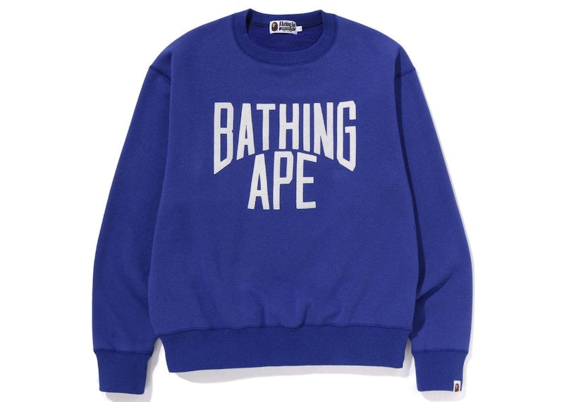 BAPE Smooth NYC Logo Relaxed Fit Crewneck Blue