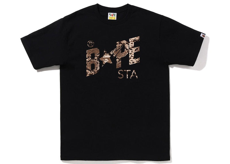 BAPE Snake Bape Sta Logo Tee Black Beige