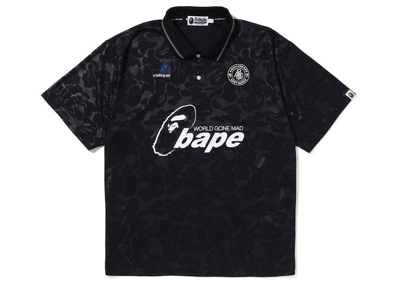 BAPE Soccer Game Relaxed Fit Polo Black