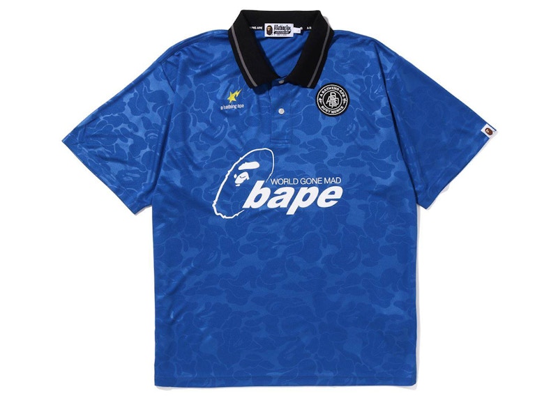 BAPE Soccer Game Relaxed Fit Polo Blue