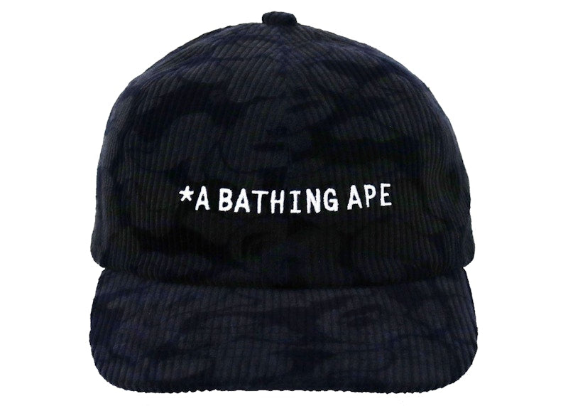 BAPE Solid Camo Corduroy Panel Cap Navy