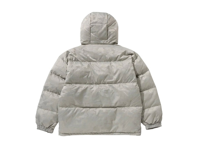 BAPE Solid Camo Jacquard Down Jacket Beige