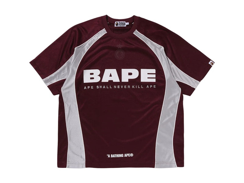 BAPE Solid Camo Jacquard Multilogo Relaxed Fit Football Jersey Red