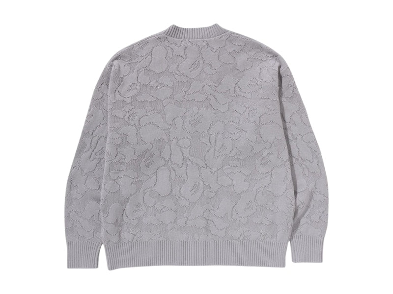 BAPE Solid Camo Jacquard One Point Cardigan Grey