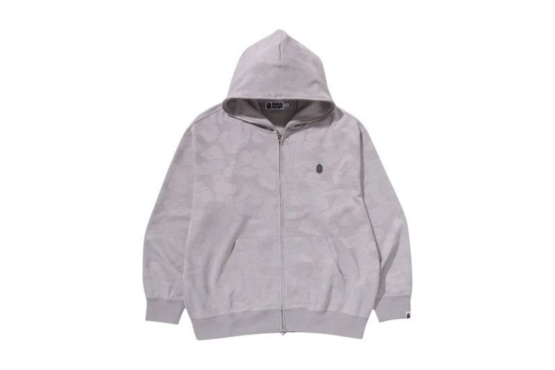 BAPE Solid Camo Jacquard One Point Relaxed Fit Zip Hoodie Grey
