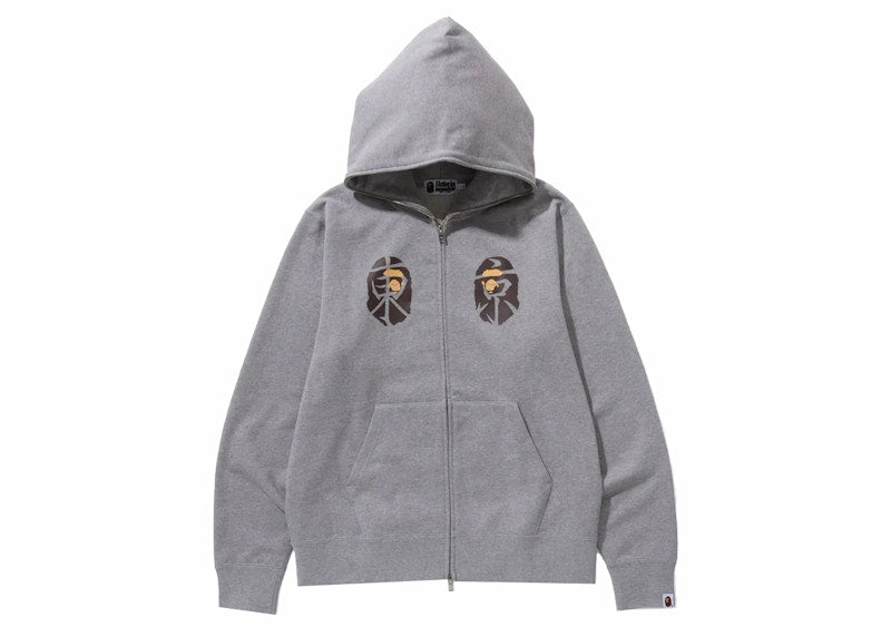 BAPE Souvenir Full Zip Hoodie Gray