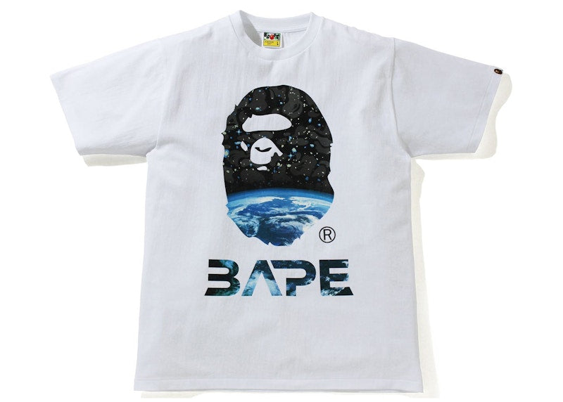 BAPE Space Camo Ape Head Tee White