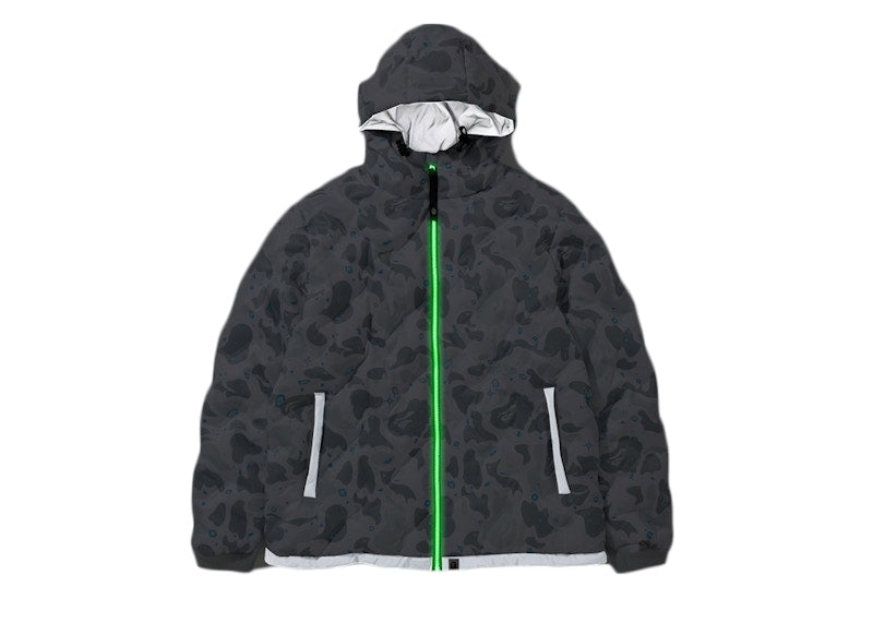 BAPE Space Camo Hoodie Down Jacket White