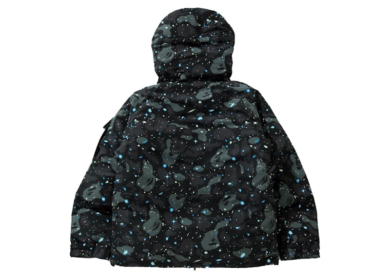 BAPE Space Camo Military Loose Fit Hoodie Down Jacket Black