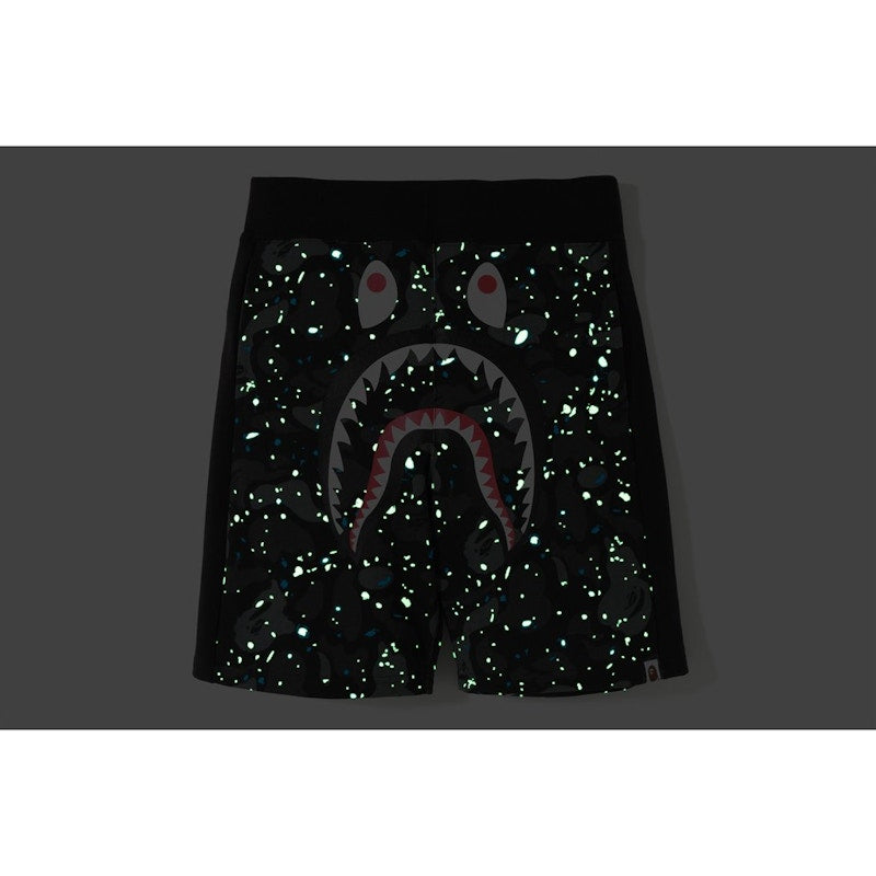 BAPE Space Camo Shark Sweat Shorts Black
